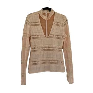 NWOT Joie ruffle choker longsleeve blush sz S